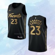 NO 23 Fred Vanvleet Camiseta Toronto Raptors Ciudad Negro 2019-20