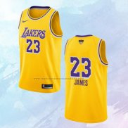 NO 23 Lebron James Camiseta Los Angeles Lakers Icon 2020 Final Bound Amarillo