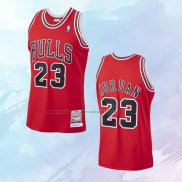 NO 23 Michael Jordan Camiseta Mitchell & Ness Chicago Bulls Rojo2 1997-98