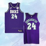 NO 24 Pat Connaughton Camiseta Milwaukee Bucks Classic Violeta 2022-23