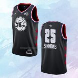 NO 25 Ben Simmons Camiseta Philadelphia 76ers All Star 2019 Negro