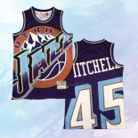 NO 45 Donovan Mitchell Camiseta Mitchell & Ness Utah Jazz Big Face Violeta