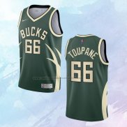 NO 66 Axel Toupane Camiseta Milwaukee Bucks Earned Verde 2020-21