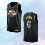 NO 6 Lebron James Camiseta Los Angeles Lakers Golden Edition Negro 2021-22