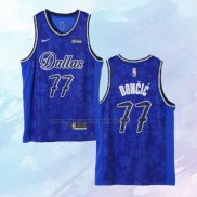 NO 77 Luka Doncic Camiseta Dallas Mavericks Fashion Royalty Azul