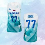 NO 77 Luka Doncic Camiseta Slovenia Tokyo Blanco 2021
