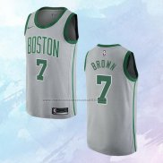 NO 7 Jaylen Brown Camiseta Boston Celtics Ciudad Gris 2018-19
