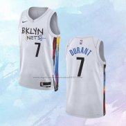NO 7 Kevin Durant Camiseta Brooklyn Nets Ciudad Blanco 2022-23