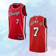NO 7 Troy Brown JR. Camiseta Chicago Bulls Ciudad Rojo 2021-22