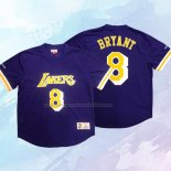 NO 8 Kobe Bryant Camiseta Los Angeles Lakers Manga Corta Violeta