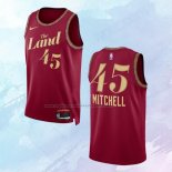 Camiseta Cleveland Cavaliers Donovan Mitchell NO 45 Ciudad 2023-24 Rojo