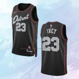 Camiseta Detroit Pistons Jaden Ivey NO 23 Ciudad 2023-24 Negro