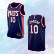 NO 10 Ben Simmons Camiseta Brooklyn Nets Ciudad Azul 2021-22