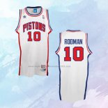 NO 10 Dennis Rodman Camiseta Detroit Pistons Retro Blanco