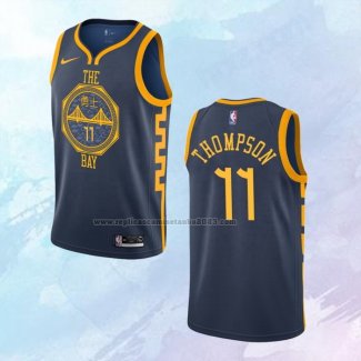 NO 11 Klay Thompson Camiseta Golden State Warriors Ciudad Azul 2018-19