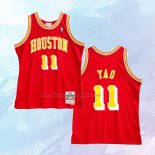 NO 11 Yao Ming Camiseta Houston Rockets Hardwood Classics Throwback Rojo