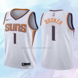NO 1 Devin Booker Camiseta Nino Phoenix Suns Association Blanco 2017-18