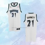 NO 21 Kevin Garnett Camiseta Minnesota Timberwolves Retro Blanco