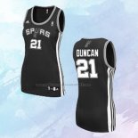 NO 21 Tim Duncan Camiseta Mujer San Antonio Spurs Icon Negro 2017-18