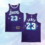 NO 23 LeBron James Camiseta Los Angeles Lakers Ciudad Edition Violeta 2021-22