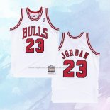 NO 23 Michael Jordan Camiseta Chicago Bulls Hardwood Classics Throwback Blanco 1997-98