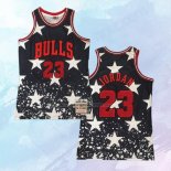 NO 23 Michael Jordan Camiseta Mitchell & Ness Chicago Bulls Independence Day Negro