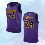NO 24 Kobe Bryant Camiseta Los Angeles Lakers Ciudad Violeta 2018