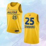 NO 25 Ben Simmons Camiseta Philadelphia 76ers All Star 2021 Oro