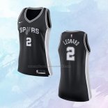 NO 2 Kawhi Leonard Camiseta Mujer San Antonio Spurs Icon Negro 2017-18