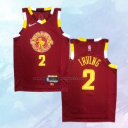 NO 2 Kyrie Irving Camiseta Cleveland Cavaliers Ciudad Rojo