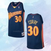 NO 30 Stephen Curry Camiseta Mitchell & Ness Golden State Warriors Azul 2009-10