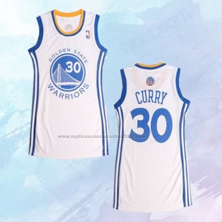 NO 30 Stephen Curry Camiseta Mujer Golden State Warriors Icon Blanco