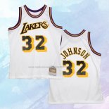 NO 32 Magic Johnson Camiseta Mitchell & Ness Los Angeles Lakers Blanco 1984-85