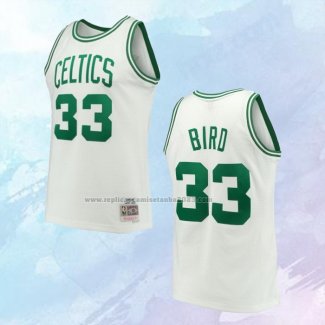NO 33 Larry Bird Camiseta Mitchell & Ness Boston Celtics Blanco 1985-86