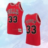 NO 33 Scottie Pippen Camiseta Mitchell & Ness Chicago Bulls Rojo 1997-98