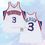 NO 3 Allen Iverson Camiseta Mitchell & Ness Philadelphia 76ers Blanco 1996-97
