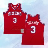NO 3 Allen Iverson Camiseta Mitchell & Ness Philadelphia 76ers Rojo 2002-03