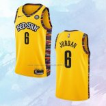 NO 6 Deandre Jordan Camiseta Brooklyn Nets Ciudad Amarillo 2020-21
