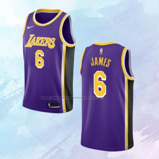 NO 6 LeBron James Camiseta Los Angeles Lakers Statement Violeta 2021-22