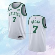 NO 7 Jaylen Brown Camiseta Boston Celtics 75th Anniversary Blanco
