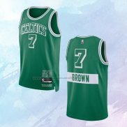 NO 7 Jaylen Brown Camiseta Boston Celtics Ciudad Verde 2021-22