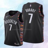 NO 7 Kevin Durant Camiseta Nino Brooklyn Nets Ciudad Negro 2019-20