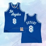 NO 8 Kobe Bryant Camiseta Los Angeles Lakers Hardwood Classics Throwback Azul 1996-97